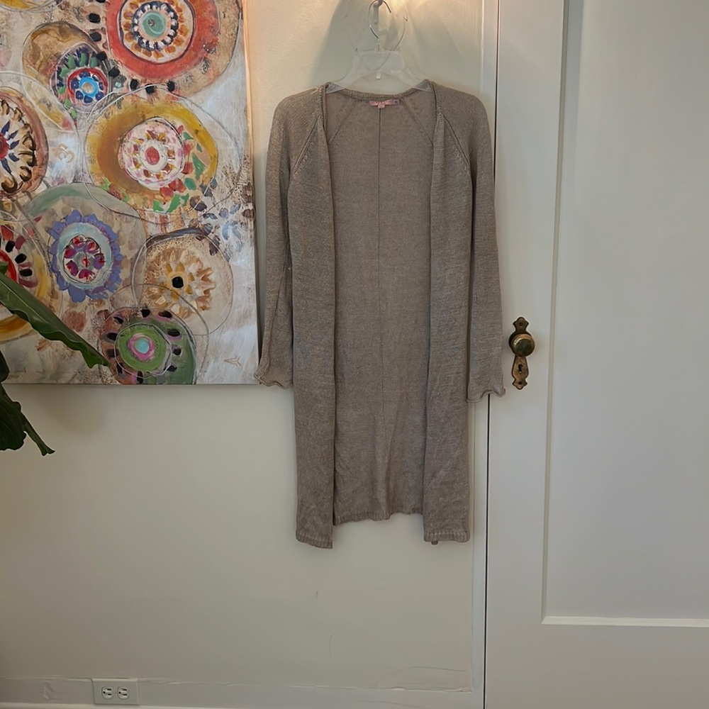 Calypso St. Barth | Long Cardigan Sweater Beige